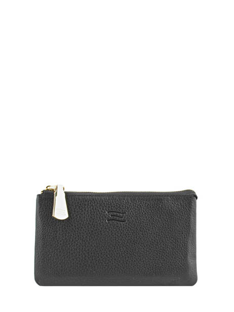 Leather Caviar Wallet Crinkles Black caviar 14196