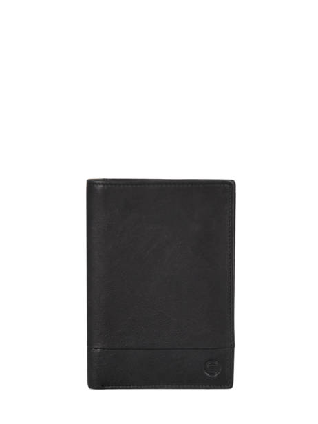 Portefeuille Cuir Serge blanco Noir anchorage ANC21021