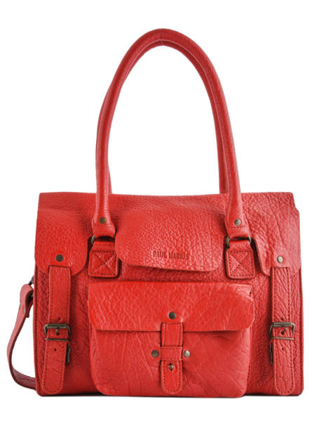 Sac Lerive Gauche M  Cuir Paul marius Rouge vintage M