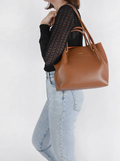 Sac Shopping Foulonne Double Cuir Lancaster Marron foulonne double 20 vue secondaire 1