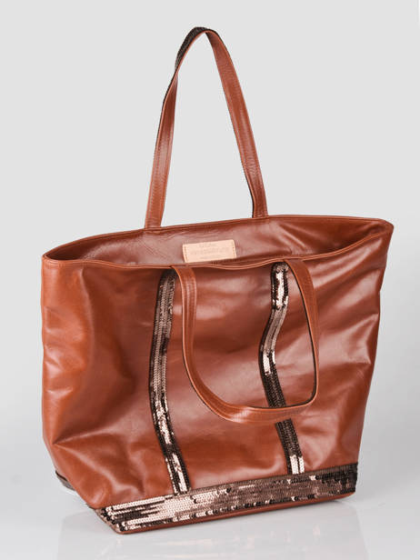Grand Cabas Cuir Zippé Vanessa bruno Marron cabas cuir 2V40409 vue secondaire 2