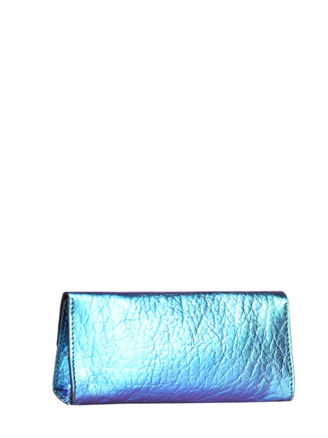 Leather Scarabee Pouch Paul marius Blue scarabee TROUSSCA other view 2