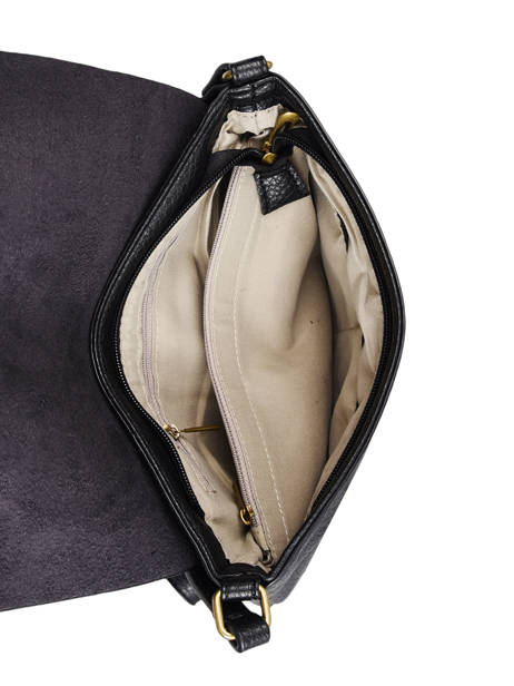 Sac Bandouliere Vintage Flora & co Noir grained F8044 vue secondaire 2