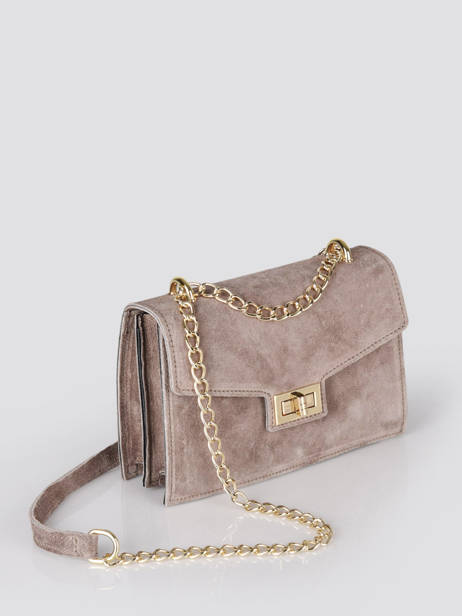 Sac Bandouliere Velvet Cuir Milano Beige velvet VE21121 vue secondaire 2