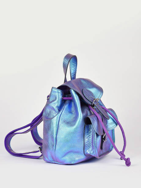 Leather Baroudeur Scarabee Backpack Paul marius Blue scarabee BAROUSCA other view 2