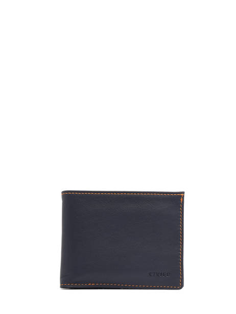 Wallet With Coin Purse Paris Leather Etrier Blue paris EPAR121