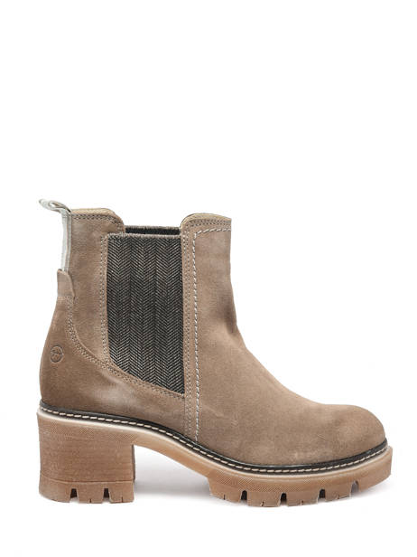 Heeled Chelsea Boots In Leather Tamaris Beige women 29