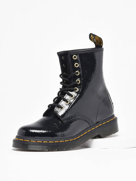 Bottines 1460 Black Distressed Patent En Cuir Dr martens Noir women 27774001 vue secondaire 1