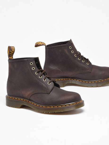 Bottines 101 Dark Brown Crazy Horse En Cuir Dr martens Marron unisex 27761201 vue secondaire 1