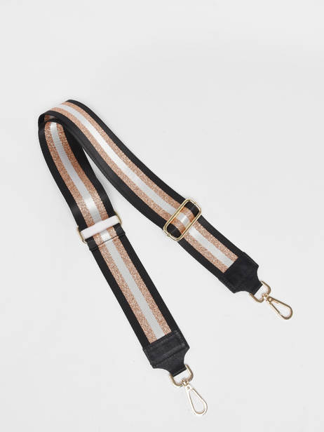 Striped Leather Shoulder Strap Milano Black nine NI2112RA other view 1