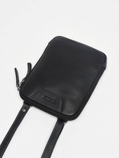 Small Leather Foulonné Crossbody Bag Etrier Black foulonne EFOU728S other view 2