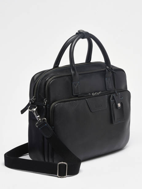 2-compartment Business Bag Foulonné Leather Etrier Black foulonne EFOU8152 other view 2