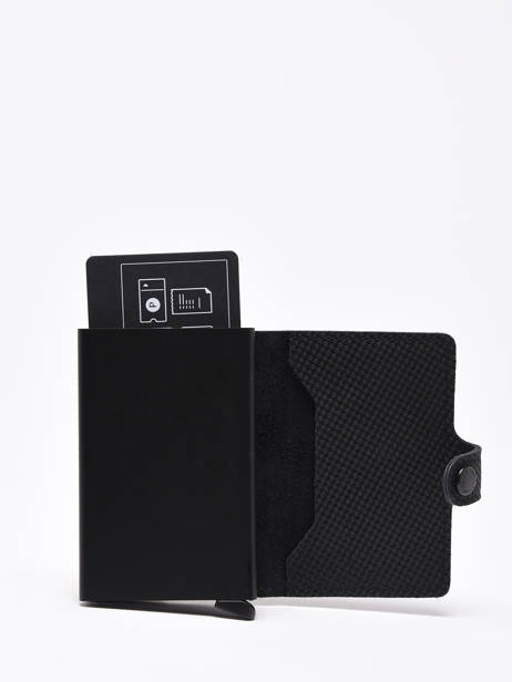 Card Holder Leather Secrid Black carbon MCA other view 1