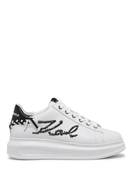 Sneakers Kapri Whipstitch En Cuir Karl lagerfeld Blanc women KL62572 vue secondaire 1