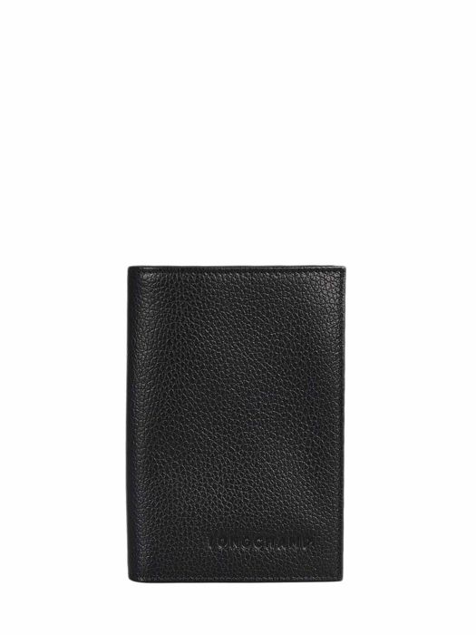 Longchamp Le foulonné Passport cover Black