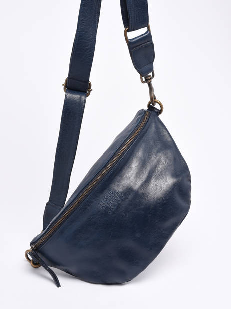 Sac Banane Cow Cuir Basilic pepper Bleu cow BCOW54 vue secondaire 2