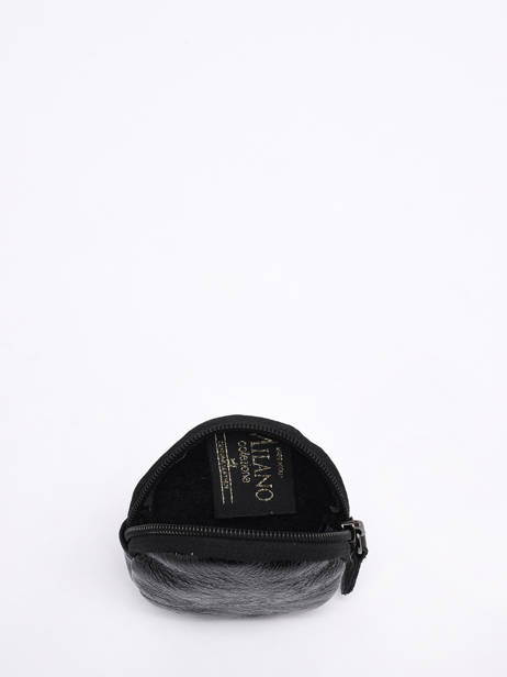 Round Leather Nine Coin Purse Milano Black nine NI21127N other view 1