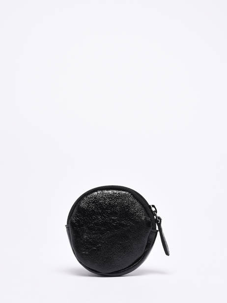 Round Leather Nine Coin Purse Milano Black nine NI21127N other view 2