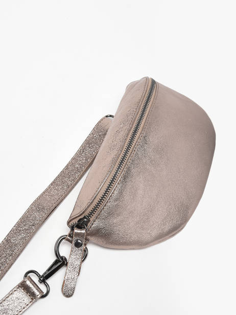 Sac Banane Nine Cuir Milano Gris nine NI19091N vue secondaire 2