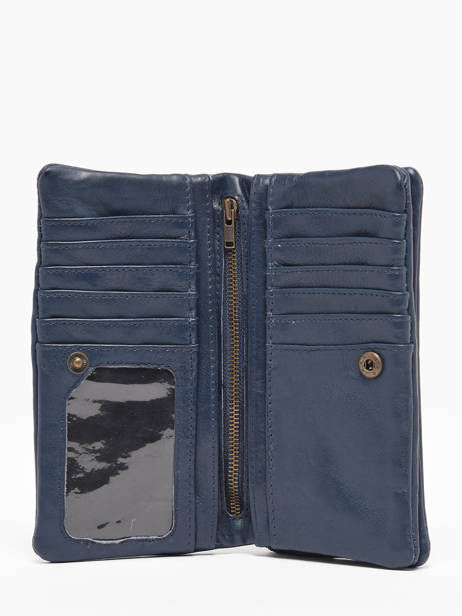 Leather Cow Wallet Basilic pepper Blue cow BCOW96 other view 1