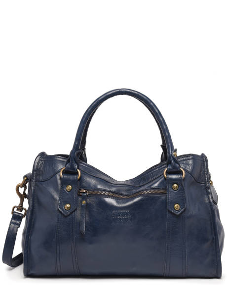 Sac Porté Main Cow Cuir Basilic pepper Bleu cow BCOW22