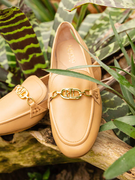 Moccasins Averi In Leather Lauren ralph lauren Beige women 83498310