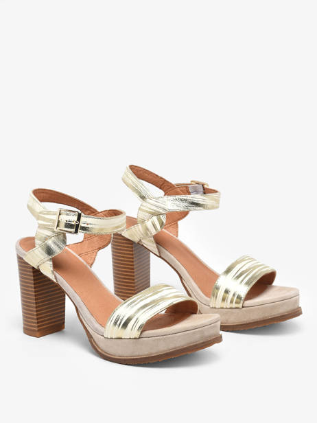 Heeled Sandals Jain In Leather Mam'zelle Gold women CSG1H03 other view 2