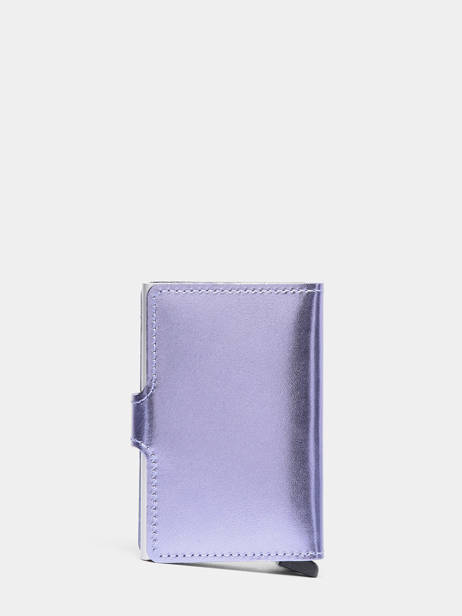 Leather Metallic Card Holder Secrid Violet metal MME other view 2