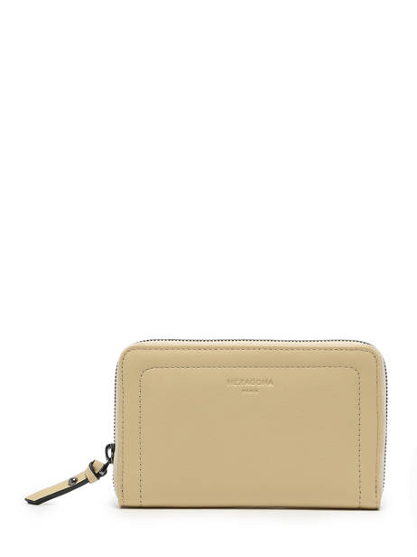 Wallet Leather Hexagona Beige sauvage 418186