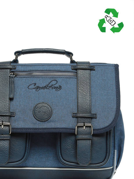 Cartable 2 Compartiments Cameleon Blue vintage color CA146Q other view 2