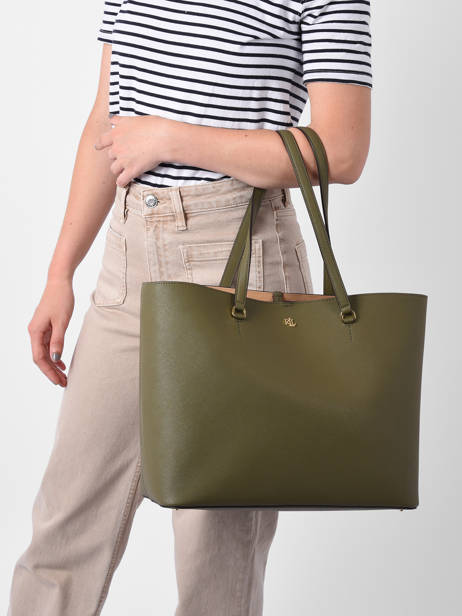 Leather Karly Tote Bag Lauren ralph lauren Green karly 31911655 other view 1