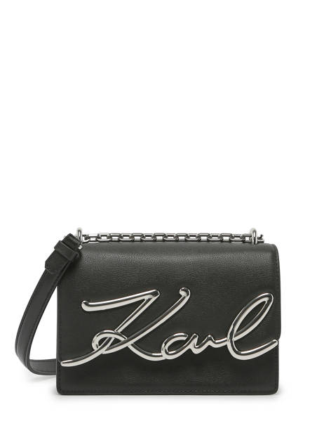 Sac Bandoulière K Signature Cuir Karl lagerfeld Noir k signature 235W3062