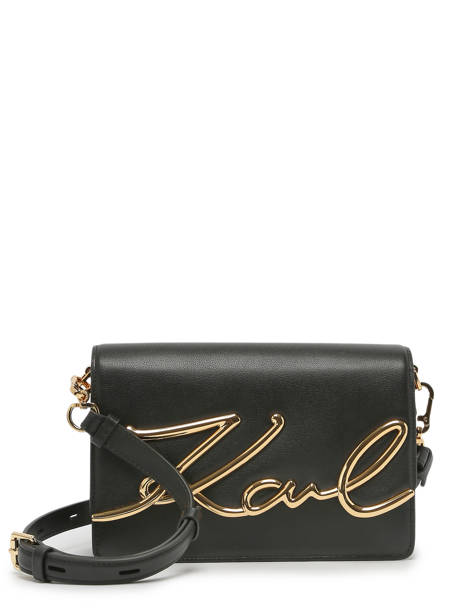 Sac Porté épaule K Signature Cuir Karl lagerfeld Noir k signature 235W3061